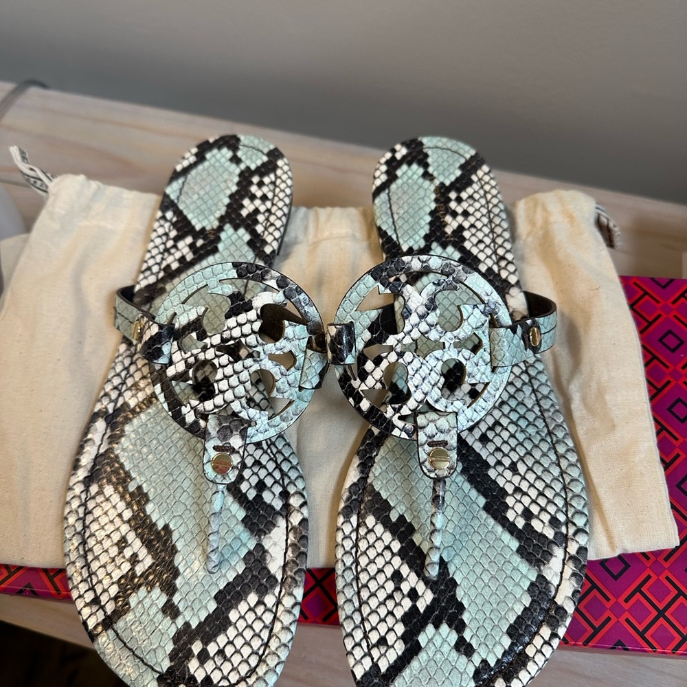 Tory Burch Miller Sandals Snake Print